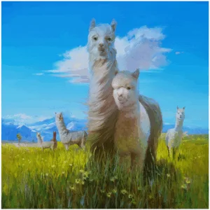 Alpacas beneath Mount Cook